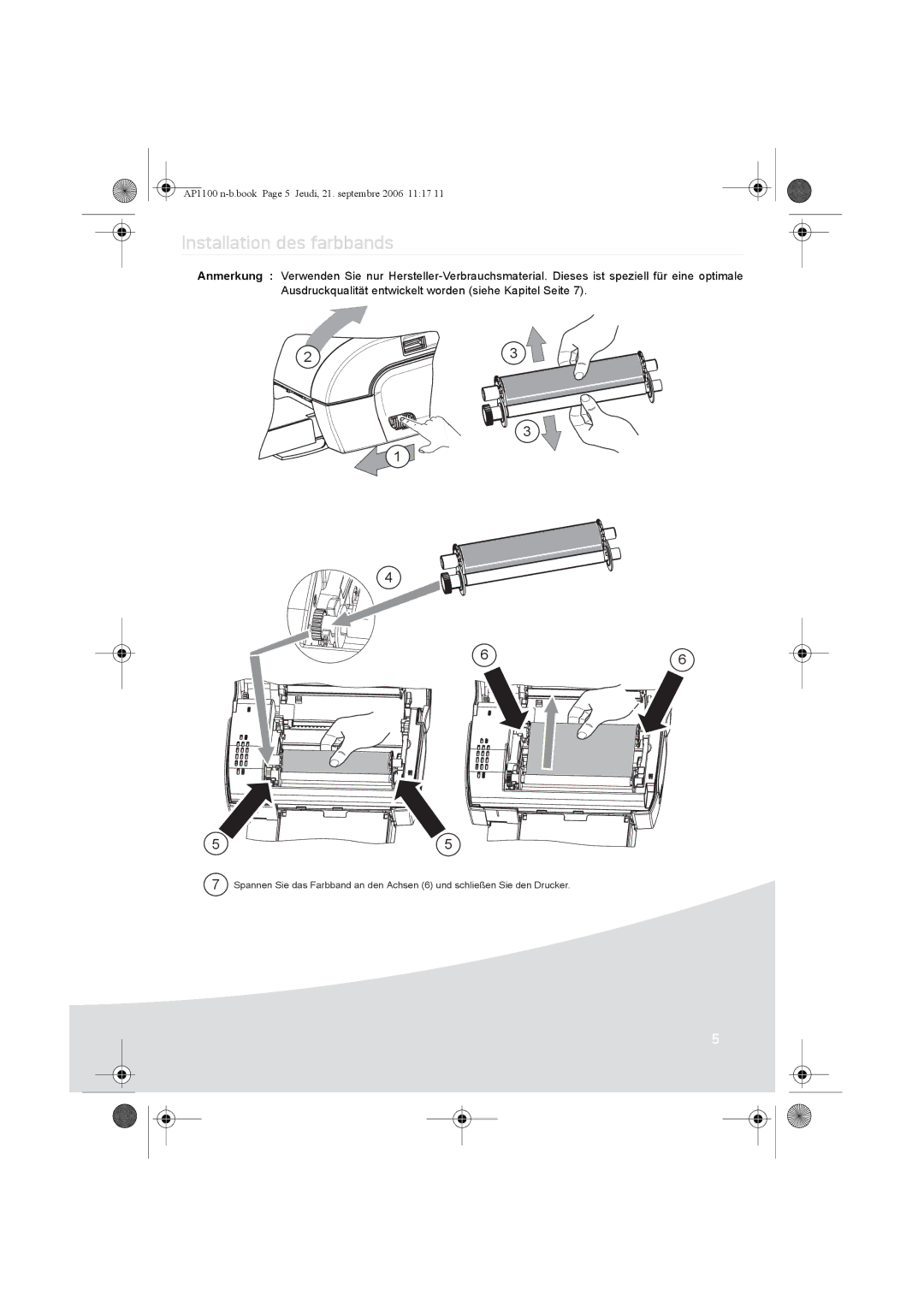 AGFA AP1100 manual Installation des farbbands 