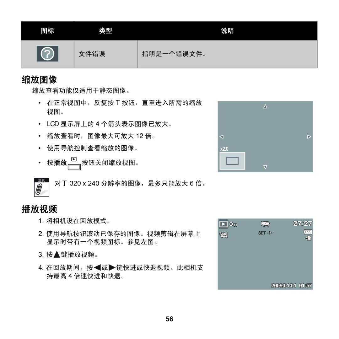 AGFA COMPACT 100 manual 缩放图像, 播放视频 