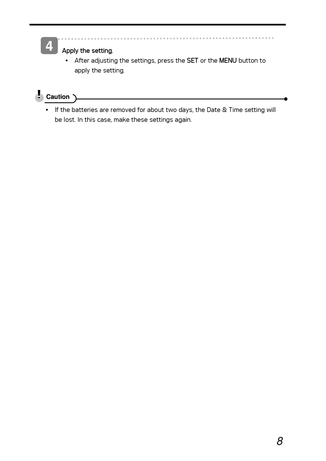 AGFA DC-530i user manual Apply the setting 