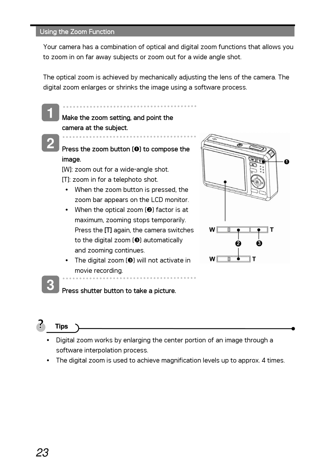 AGFA DC-530i user manual Using the Zoom Function 