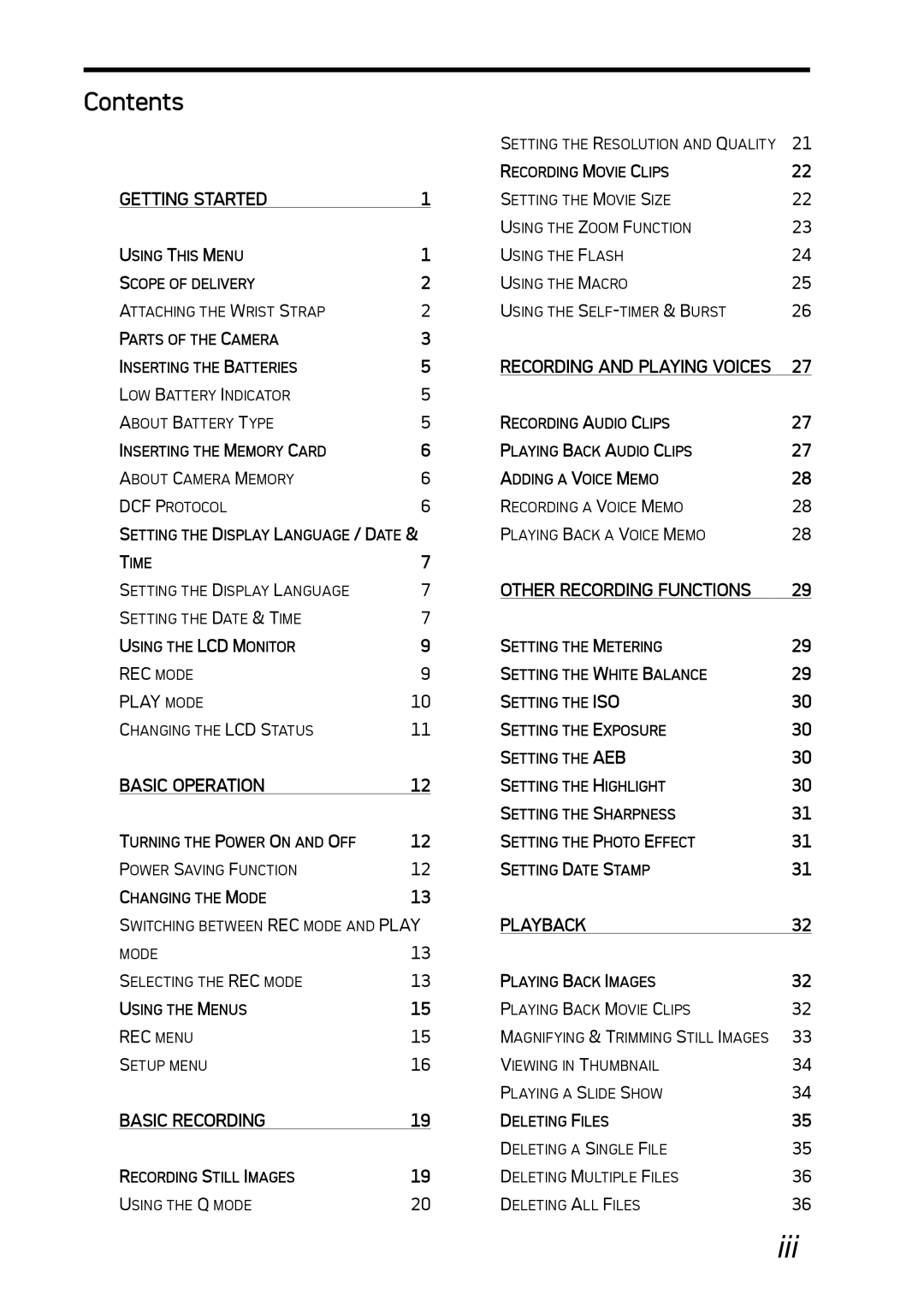 AGFA DC-530i user manual Iii, Contents 