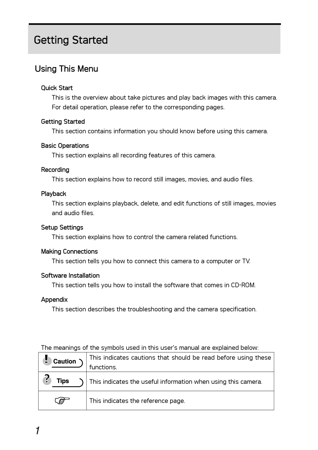 AGFA DC-530i user manual Getting Started, Using This Menu 