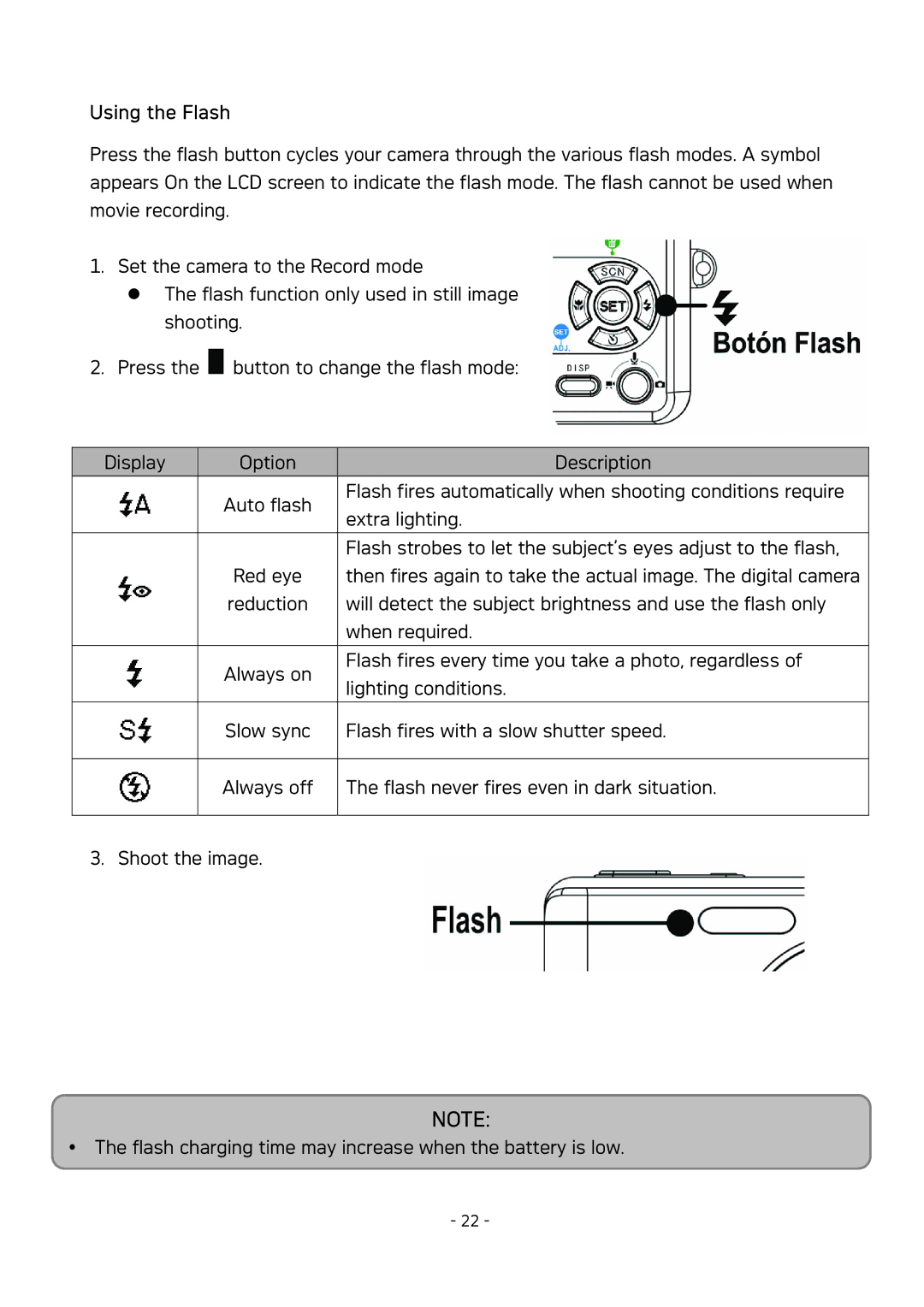 AGFA DC-630 user manual Using the Flash 