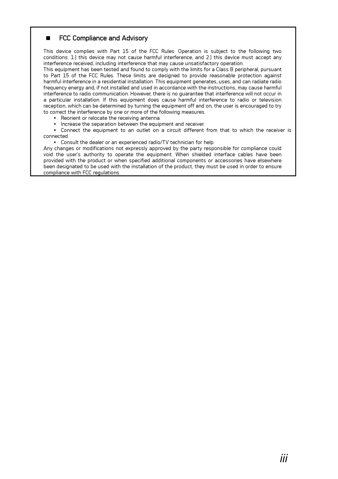 AGFA DC-630i manual Iii, „ FCC Compliance and Advisory 