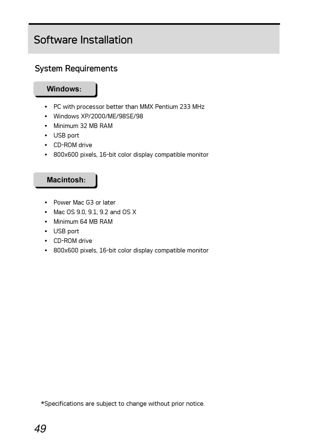 AGFA DC-630i manual Software Installation, System Requirements 