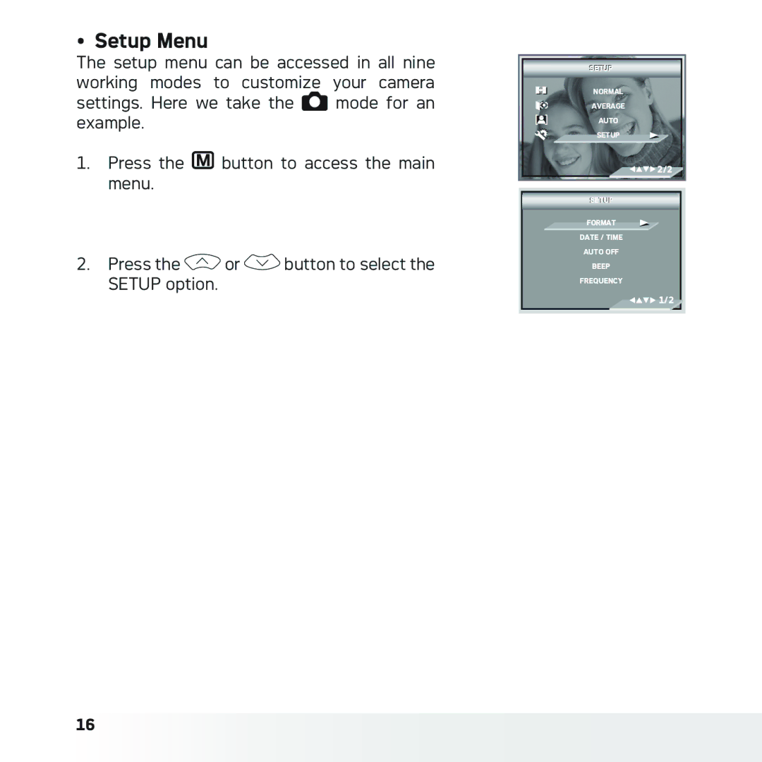 AGFA DC-630x user manual Setup Menu 