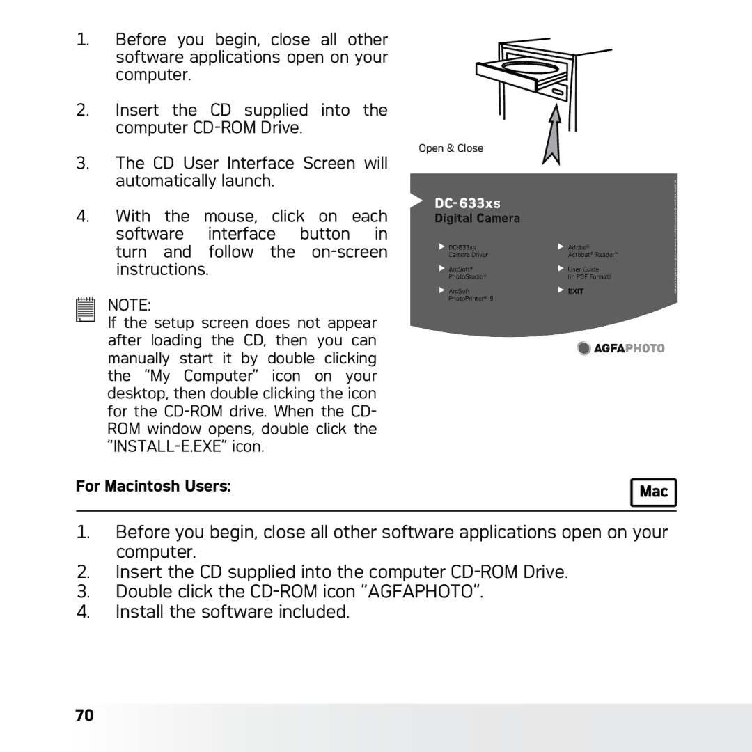 AGFA DC-630x user manual For Macintosh Users 