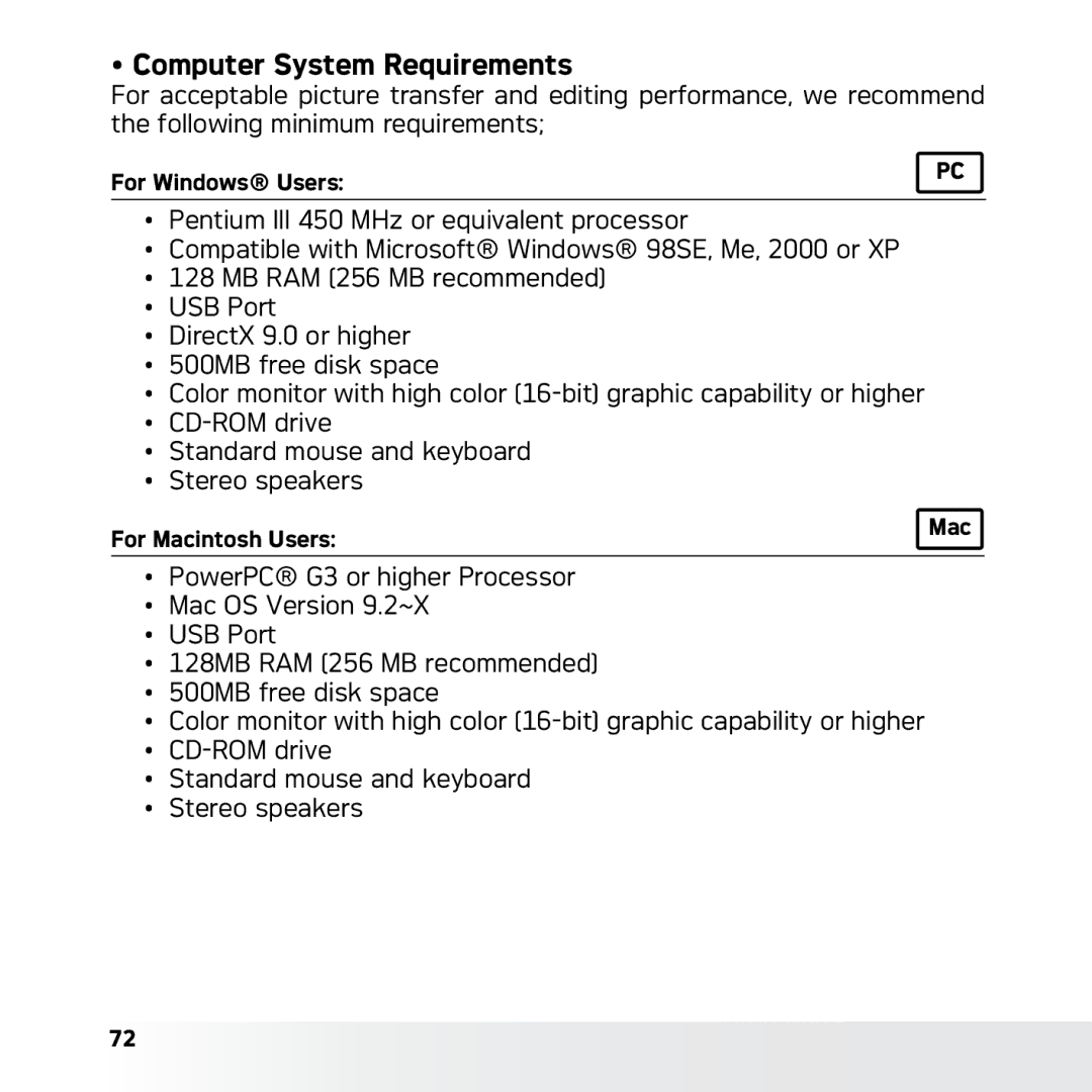 AGFA DC-630x user manual Computer System Requirements 