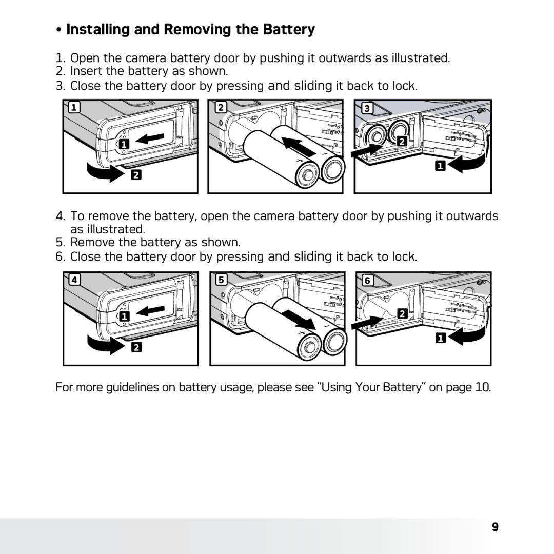 AGFA DC-630x user manual Installing and Removing the Battery 