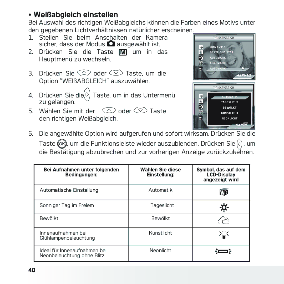 AGFA DC-633xs manual Weißabgleich einstellen 