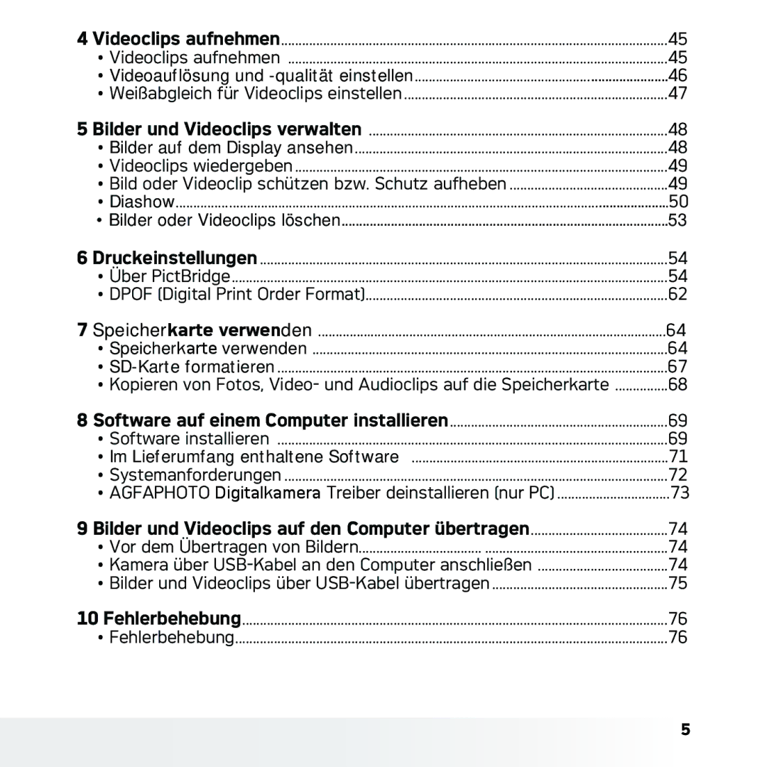 AGFA DC-633xs manual Bilder und Videoclips auf den Computer übertragen 