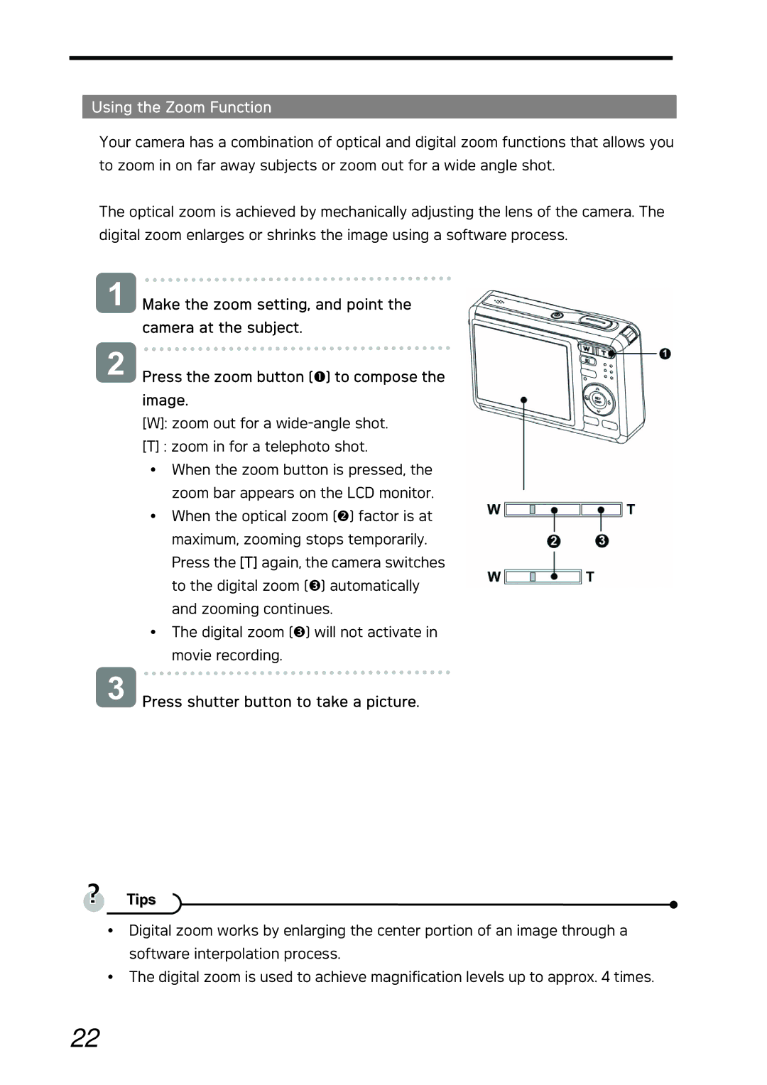 AGFA DC-733i manual Using the Zoom Function 