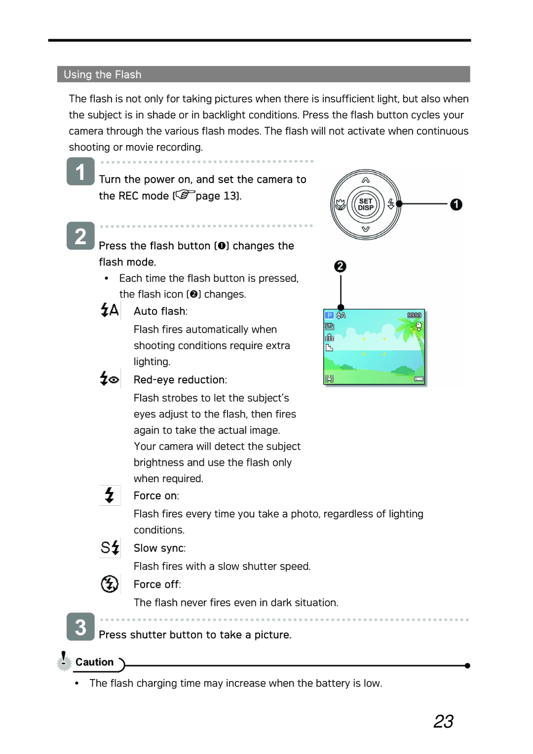 AGFA DC-733i manual Using the Flash 