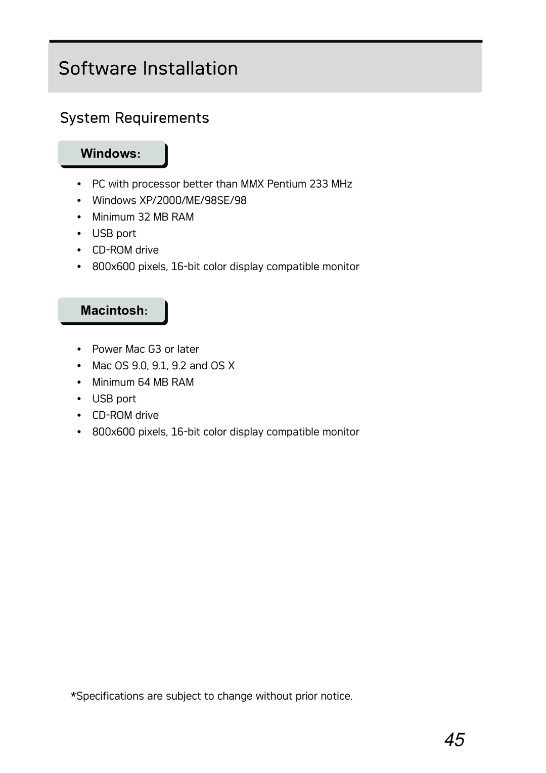 AGFA DC-733i manual Software Installation, System Requirements 