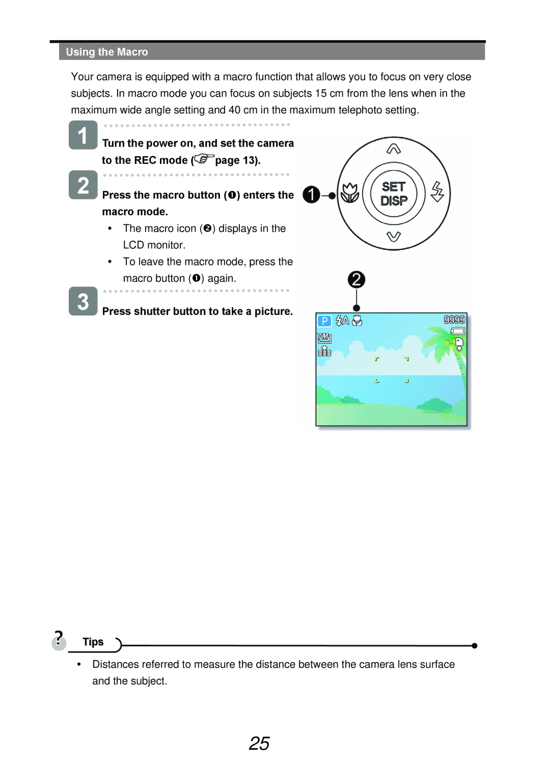 AGFA DC-733s user manual Using the Macro 