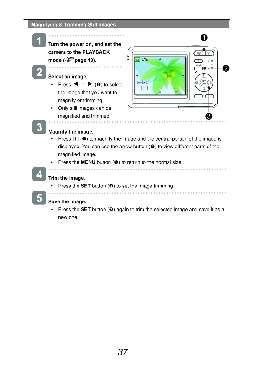 AGFA DC-733s user manual Magnifying & Trimming Still Images 