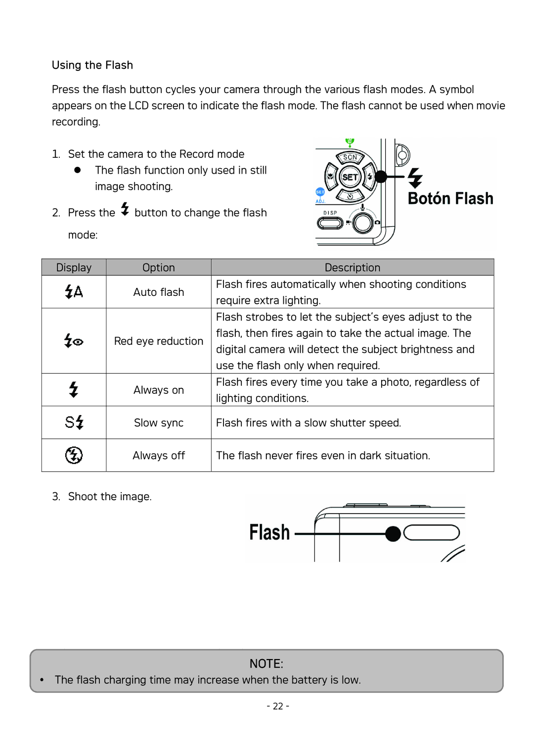 AGFA DC-830 user manual Using the Flash 