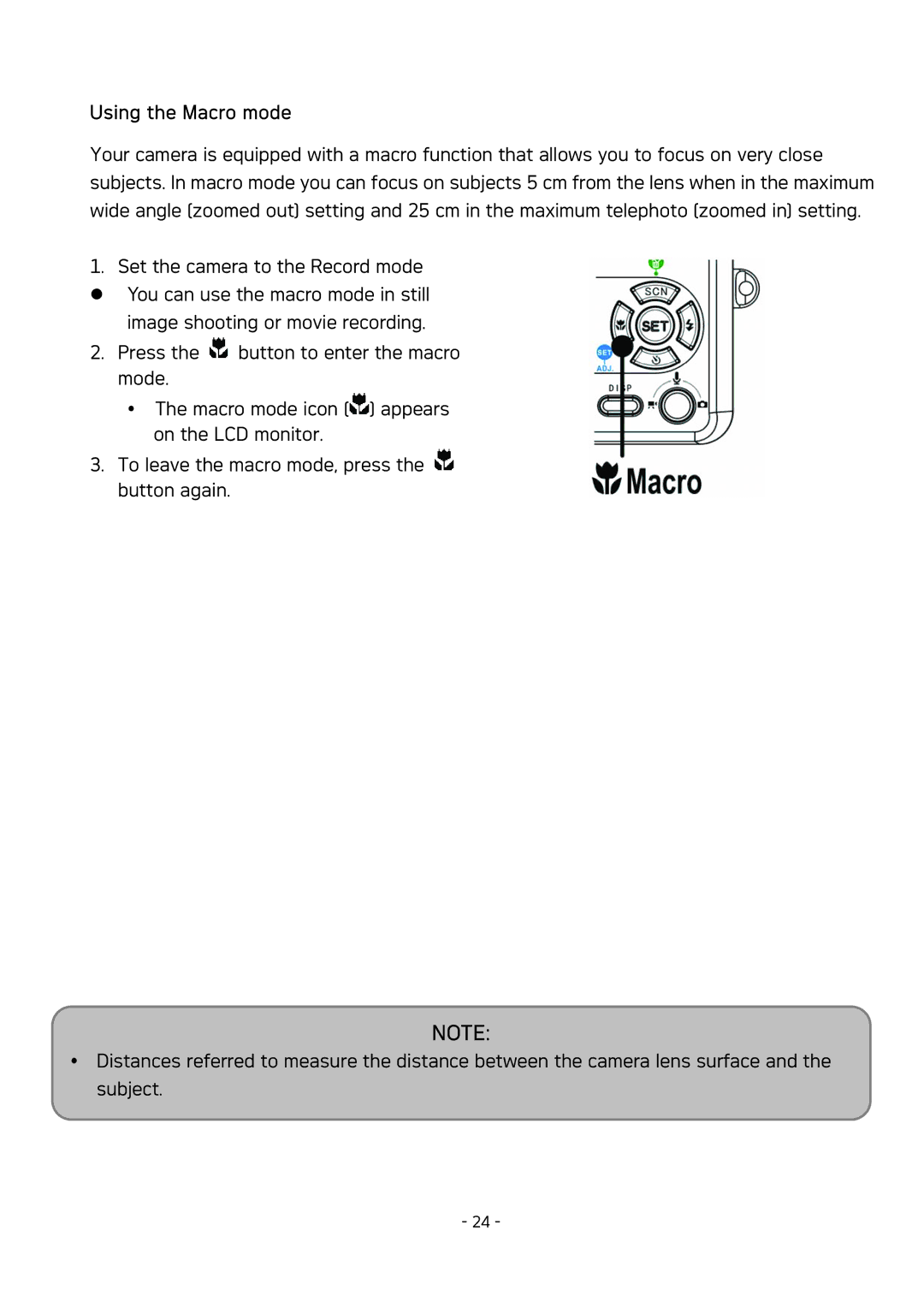 AGFA DC-830 user manual Using the Macro mode 