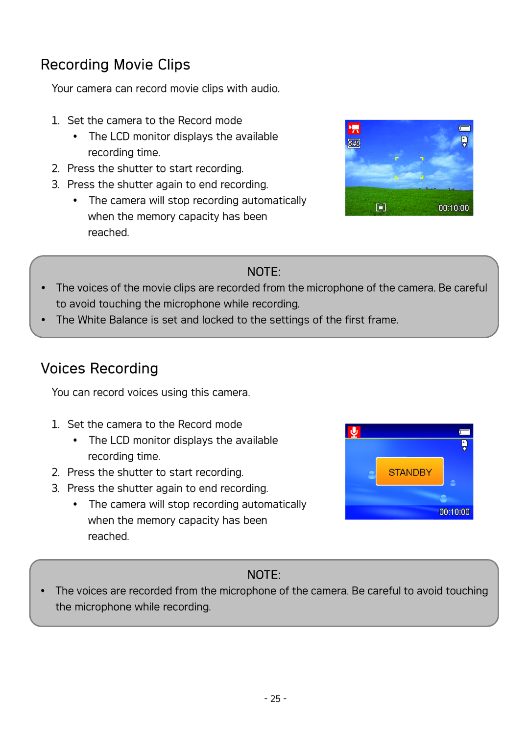 AGFA DC-830 user manual Recording Movie Clips, Voices Recording 