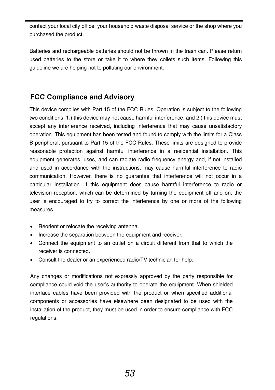 AGFA DC-830i operating instructions FCC Compliance and Advisory 