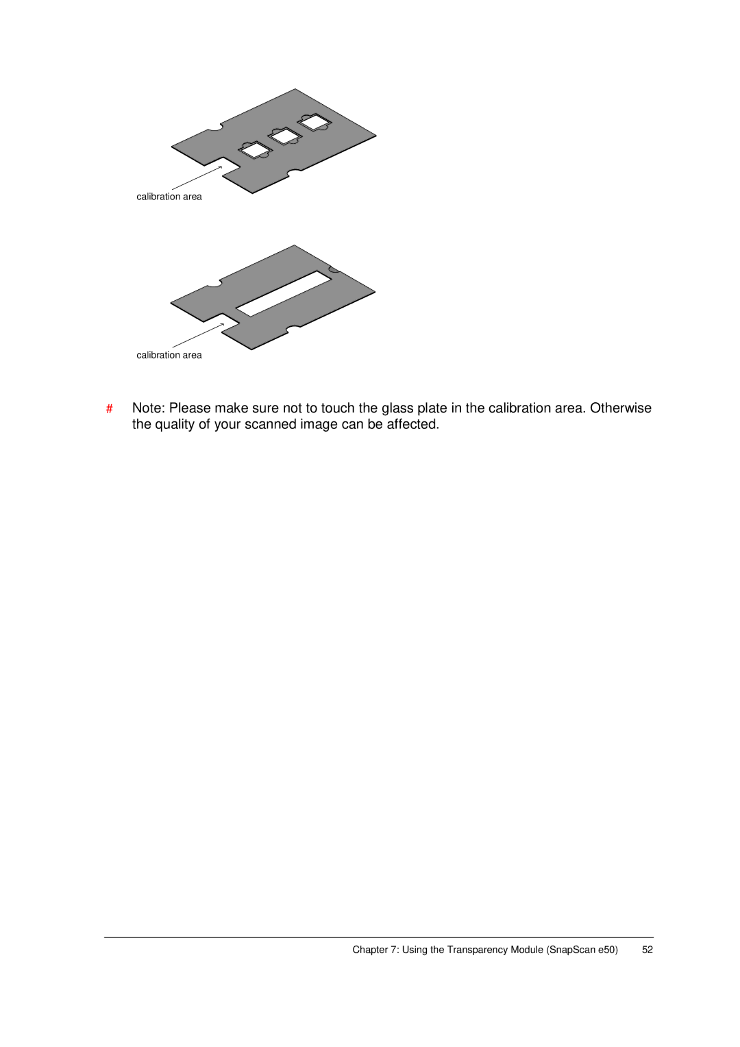 AGFA E50, E40 appendix Calibration area 