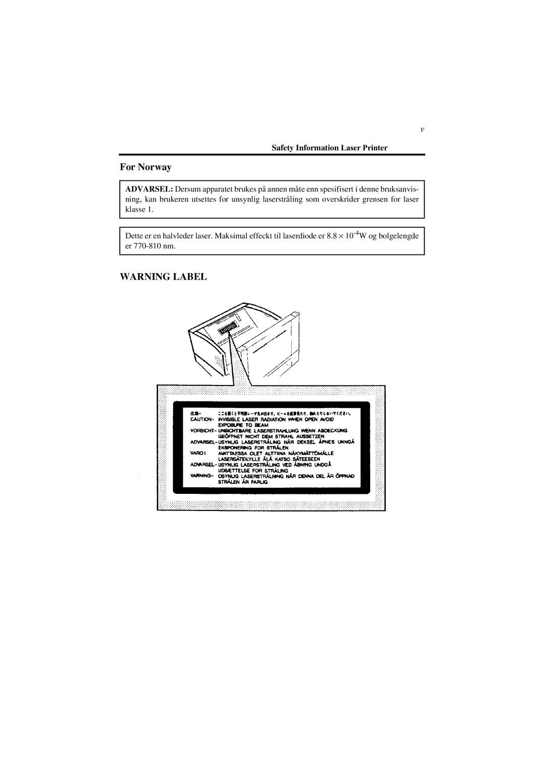 AGFA SR 24 manual For Norway 