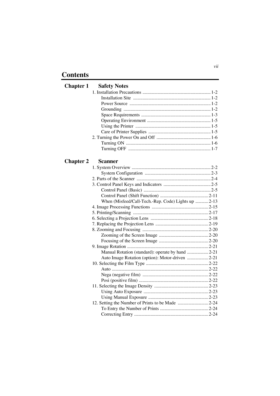 AGFA SR 24 manual Contents 