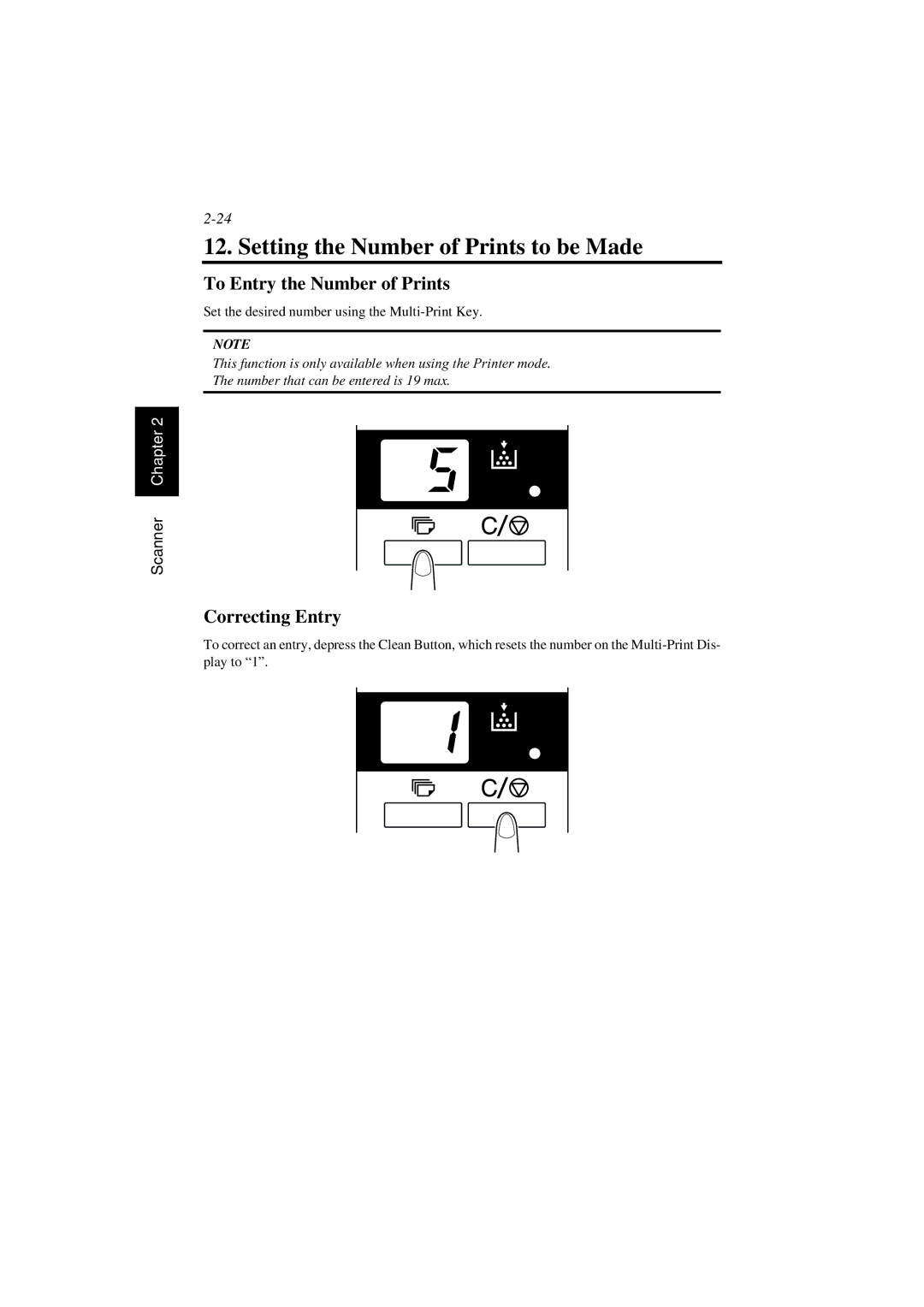 AGFA SR 24 manual Setting the Number of Prints to be Made, To Entry the Number of Prints, Correcting Entry 