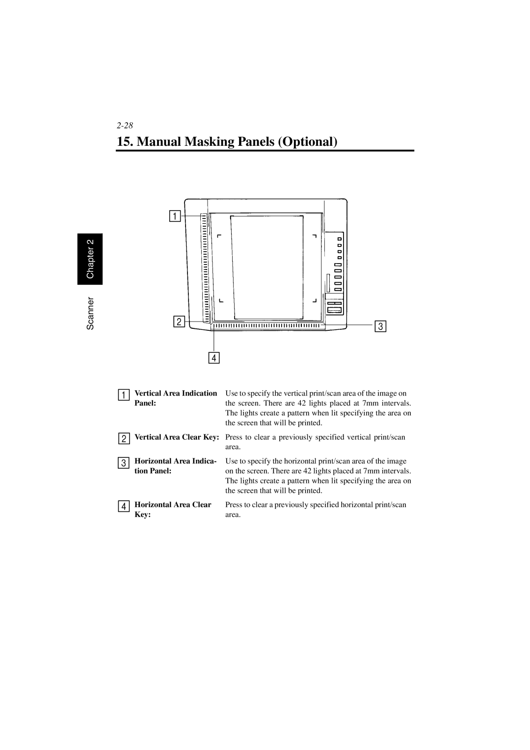 AGFA SR 24 manual Manual Masking Panels Optional, Keyarea 