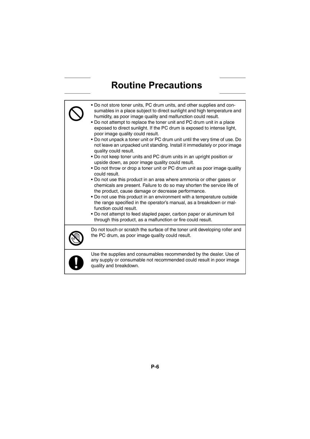 AGFA SR 24 manual Routine Precautions 