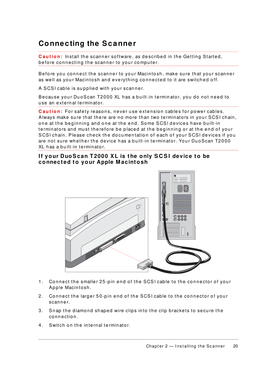 AGFA T2000 XL appendix Co nne c ting the S c a nne r 