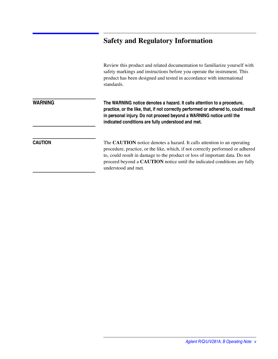 Agilent Technologies 00281-90055 manual Safety and Regulatory Information 