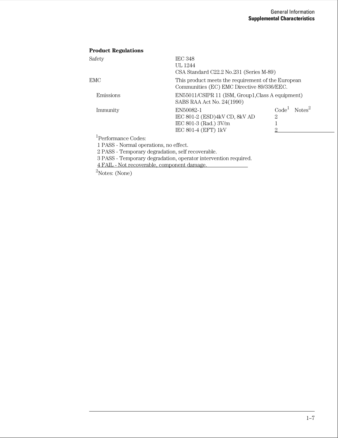 Agilent Technologies 01664-97005 manual Product Regulations, Emc 