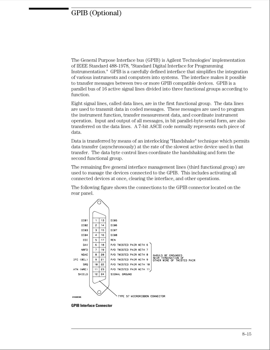 Agilent Technologies 01664-97005 manual Gpib Optional 