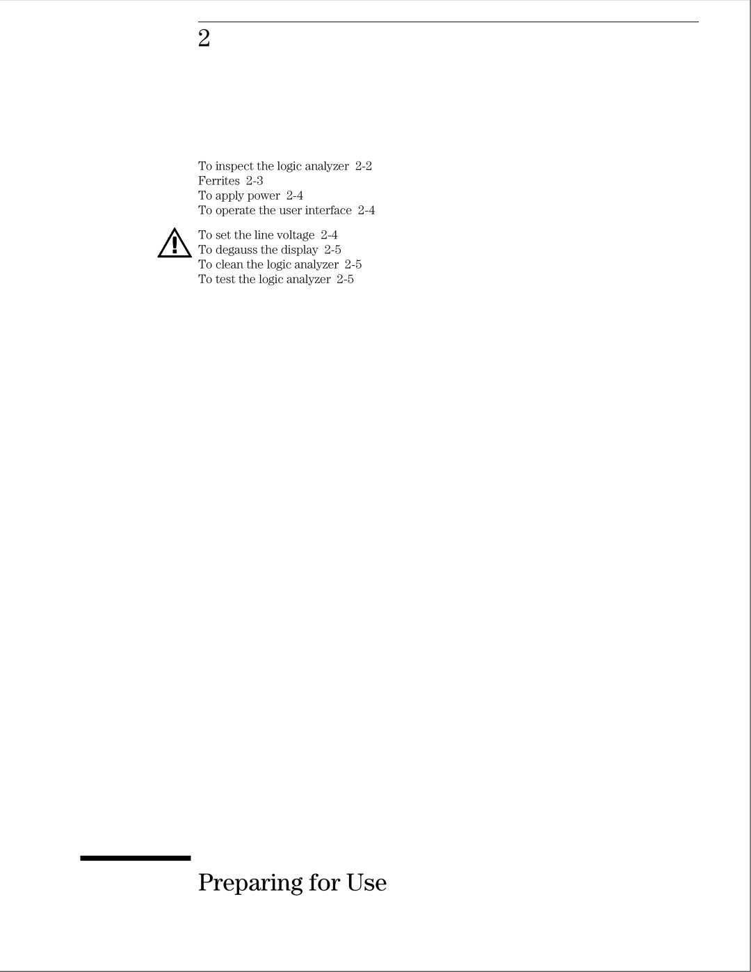 Agilent Technologies 01664-97005 manual Preparing for Use 