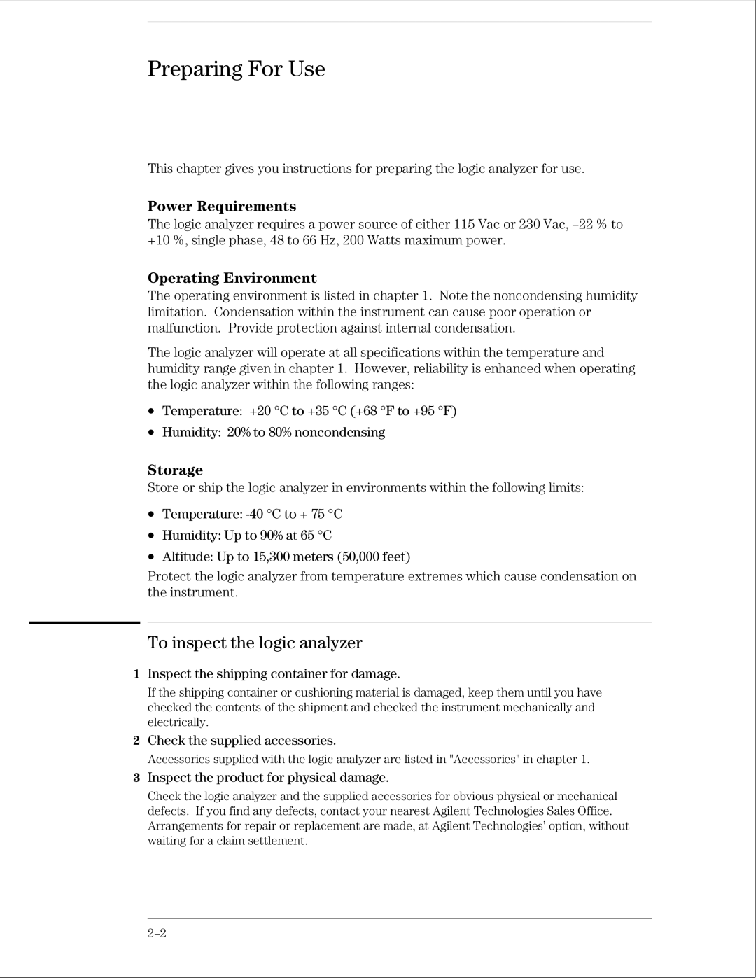 Agilent Technologies 01664-97005 manual To inspect the logic analyzer, Inspect the shipping container for damage 