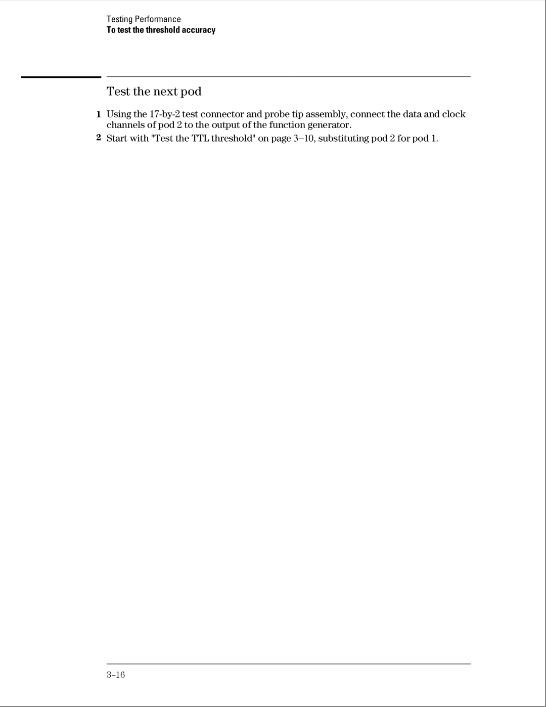 Agilent Technologies 01664-97005 manual Test the next pod 