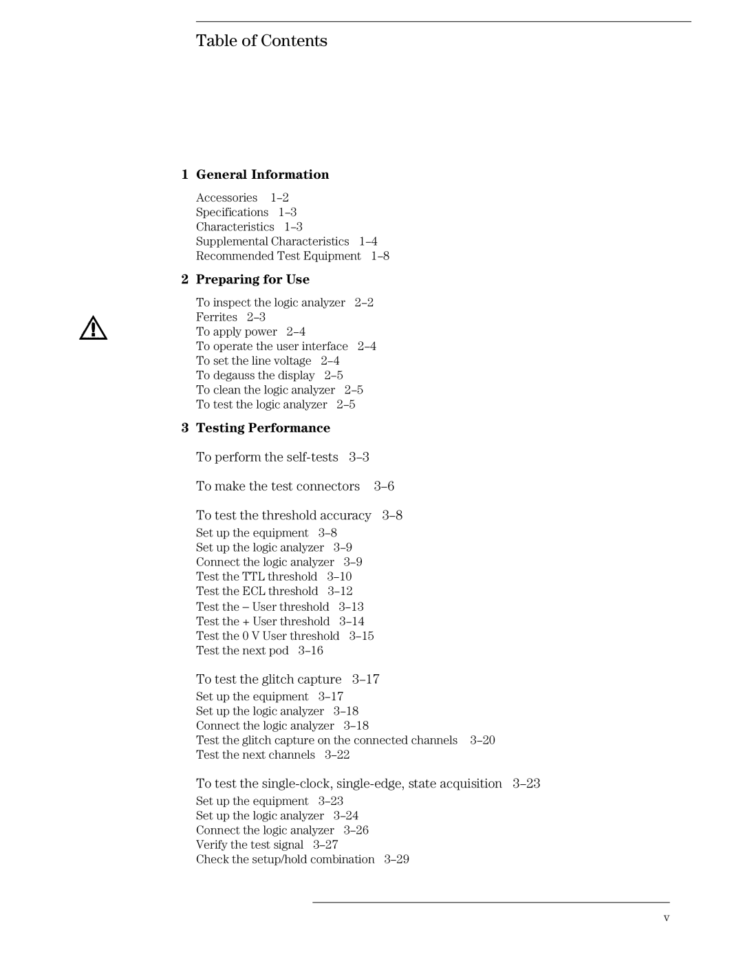 Agilent Technologies 01664-97005 manual Table of Contents 