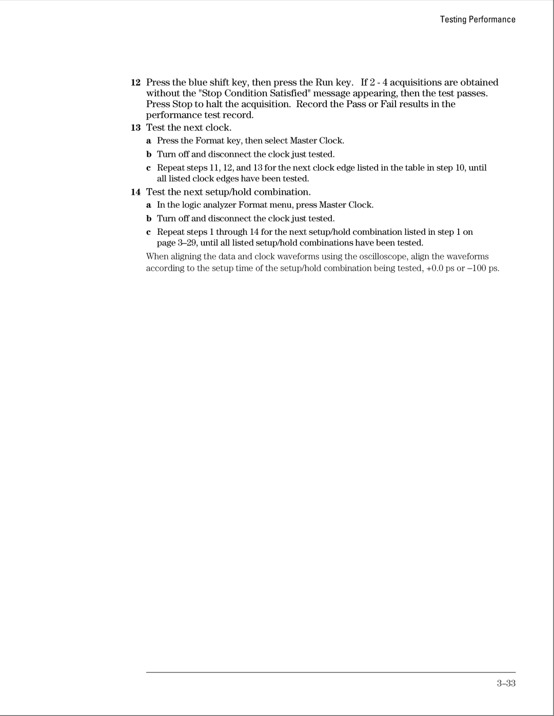 Agilent Technologies 01664-97005 manual Test the next setup/hold combination 