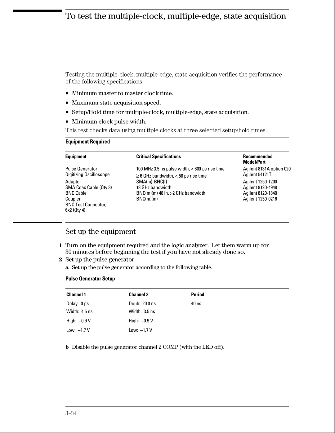 Agilent Technologies 01664-97005 manual To test the multiple-clock, multiple-edge, state acquisition 