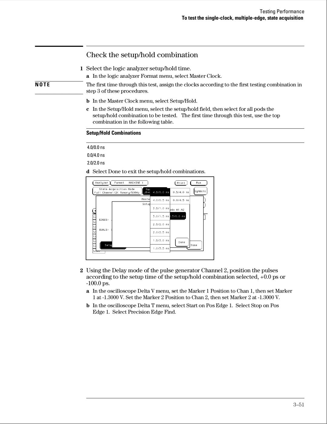 Agilent Technologies 01664-97005 manual Logic analyzer Format menu, select Master Clock, These procedures 