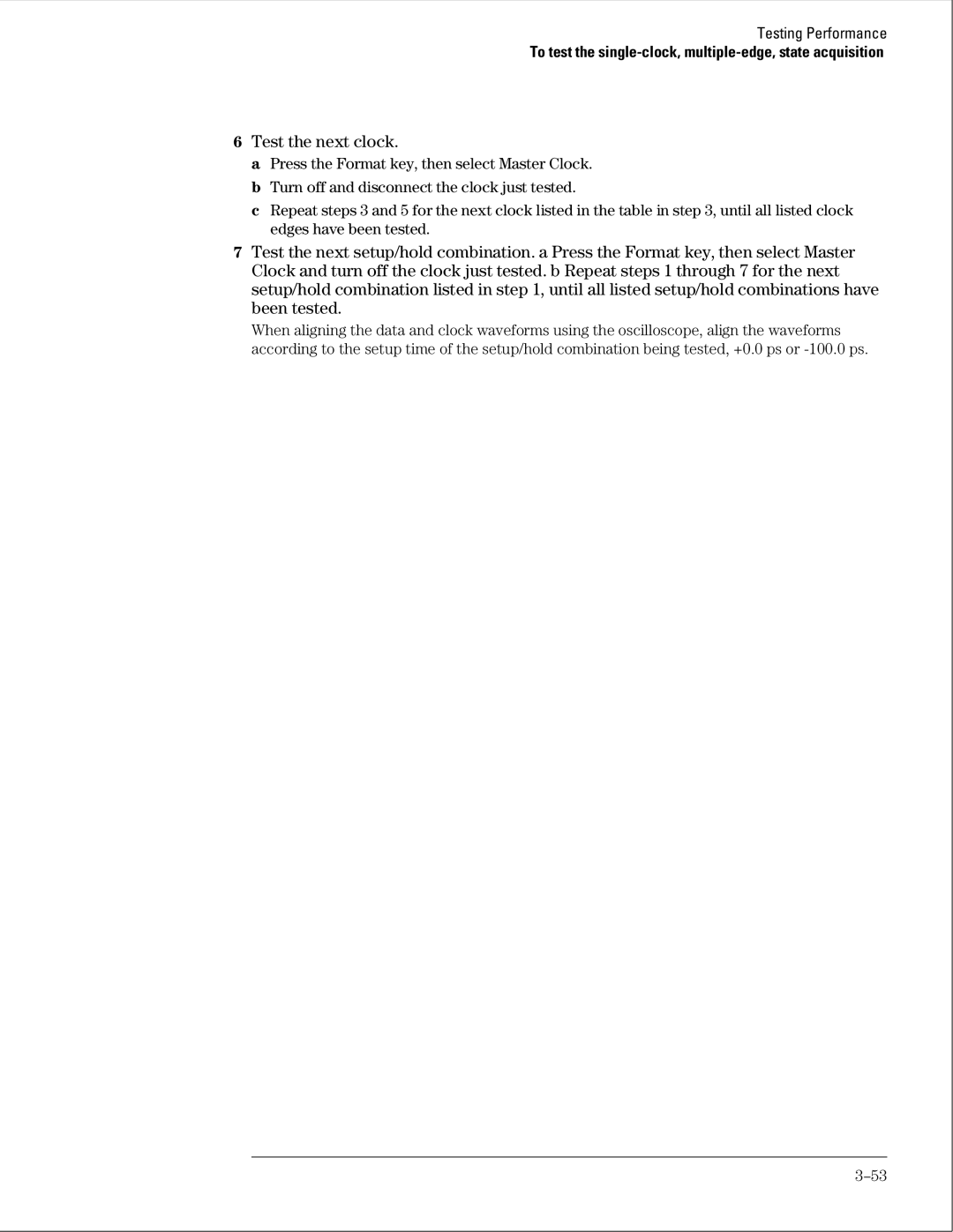 Agilent Technologies 01664-97005 manual Test the next clock 