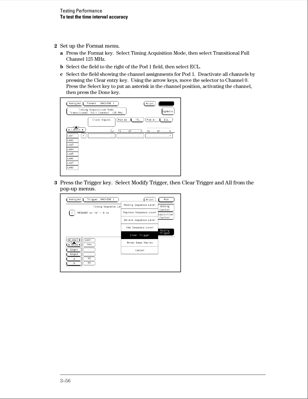 Agilent Technologies 01664-97005 manual Set up the Format menu 