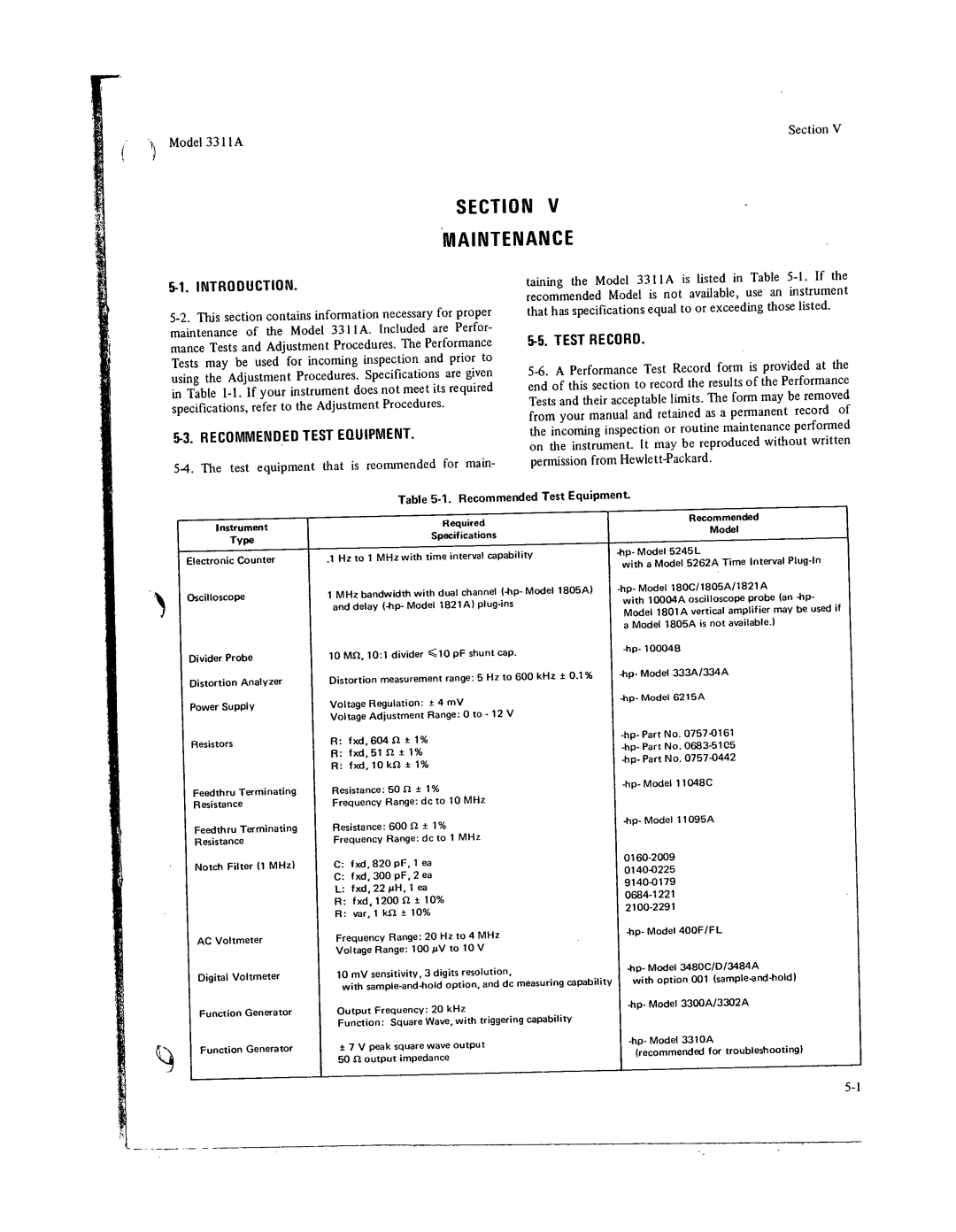 Agilent Technologies 03311-90001 service manual 