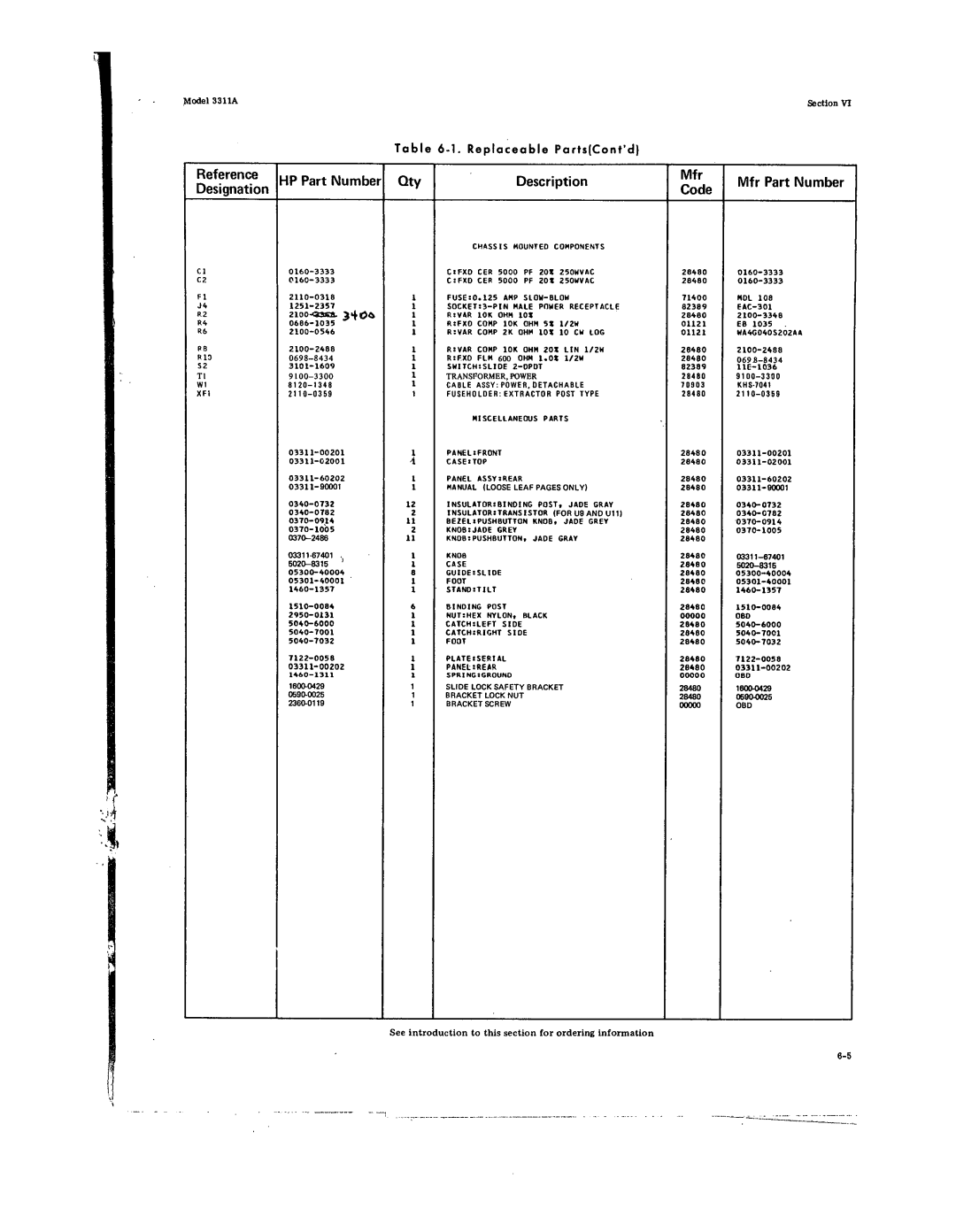 Agilent Technologies 03311-90001 service manual 