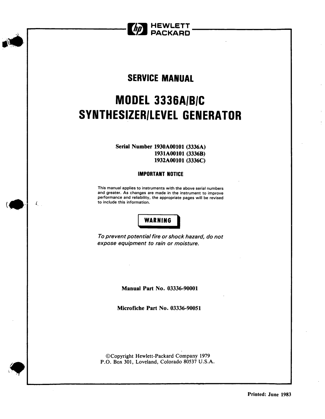 Agilent Technologies 03336-90011 manual 