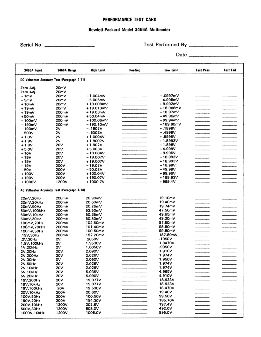 Agilent Technologies 03466-90003 service manual 