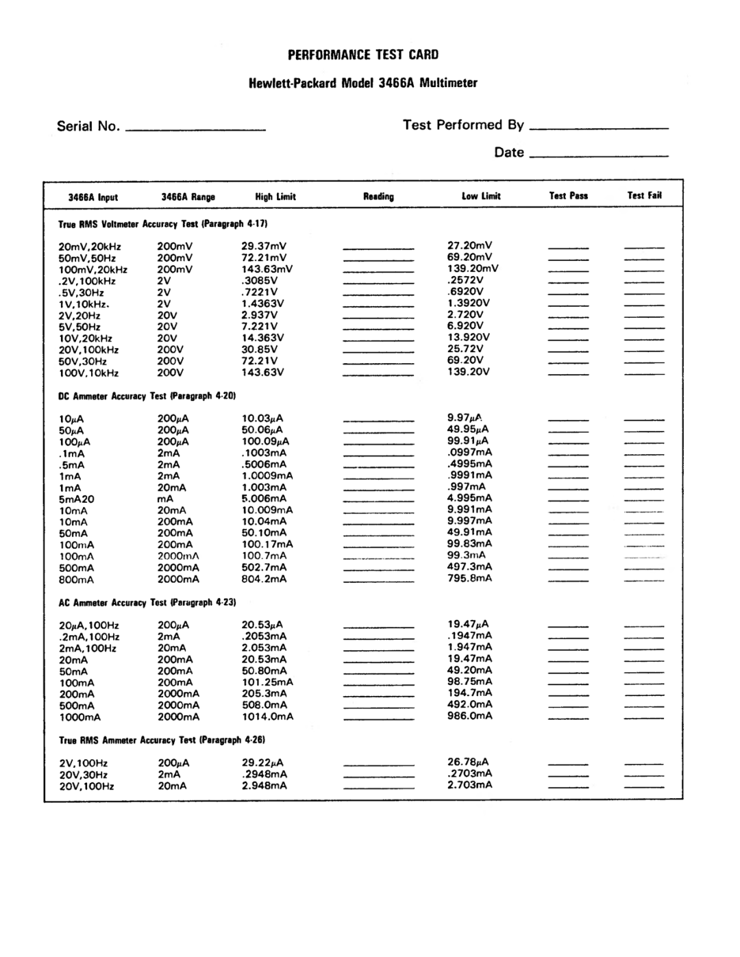 Agilent Technologies 03466-90003 service manual 