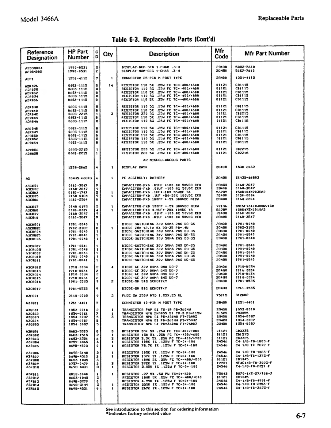 Agilent Technologies 03466-90003 service manual 