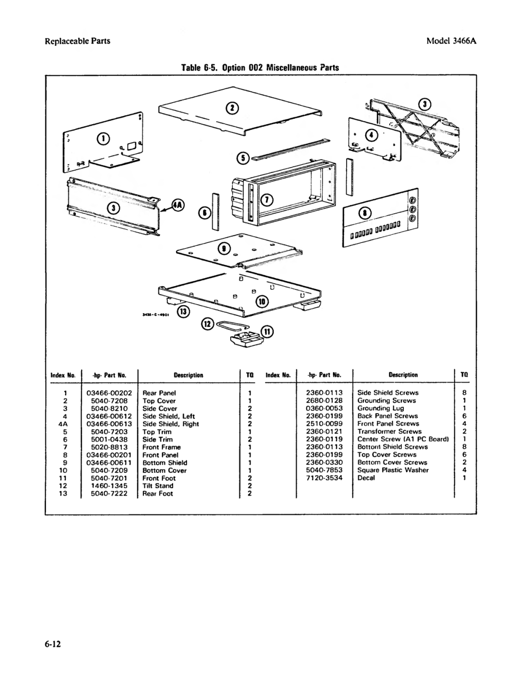 Agilent Technologies 03466-90003 service manual 